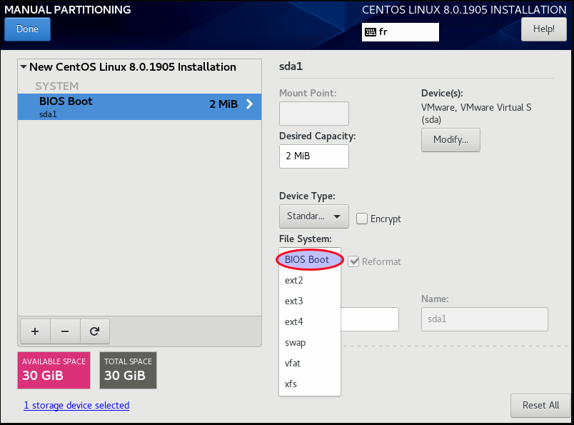 location of cent os efi boot