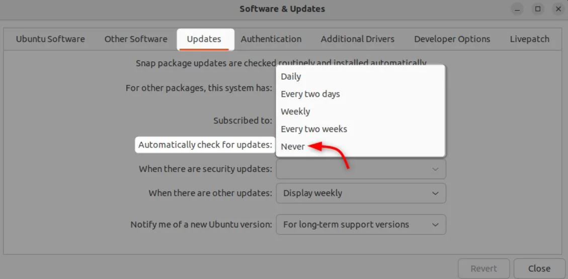 Cách Tắt Tự Động Updates Trong Ubuntu 22.04